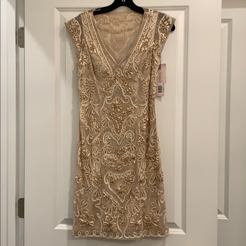NWT Sue Wong Beige Cocktail Dress (2)